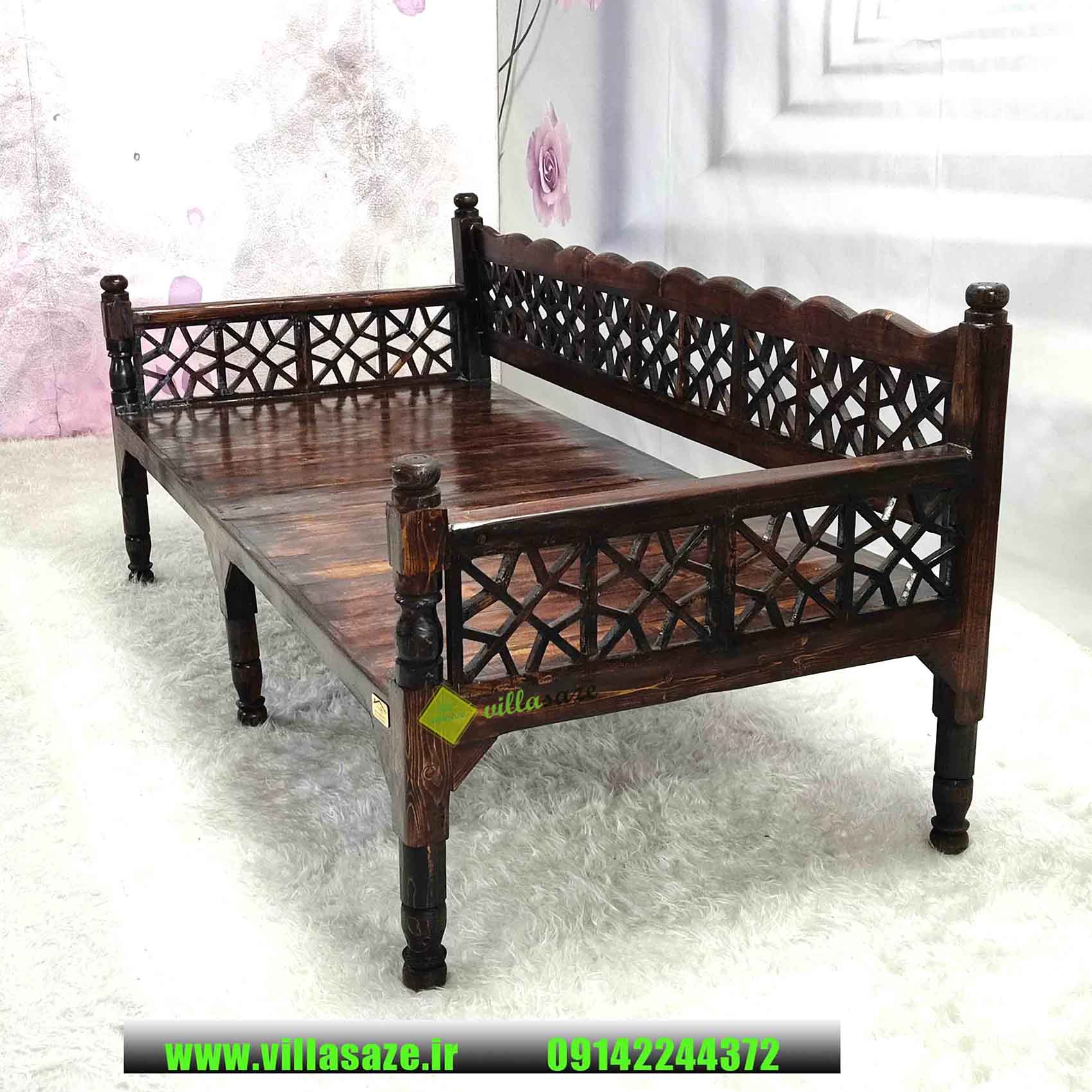 تخت چوبی سنتی لاچری 💞کیفیت بالا - فروشگاه اینترنتی ویلاسازه