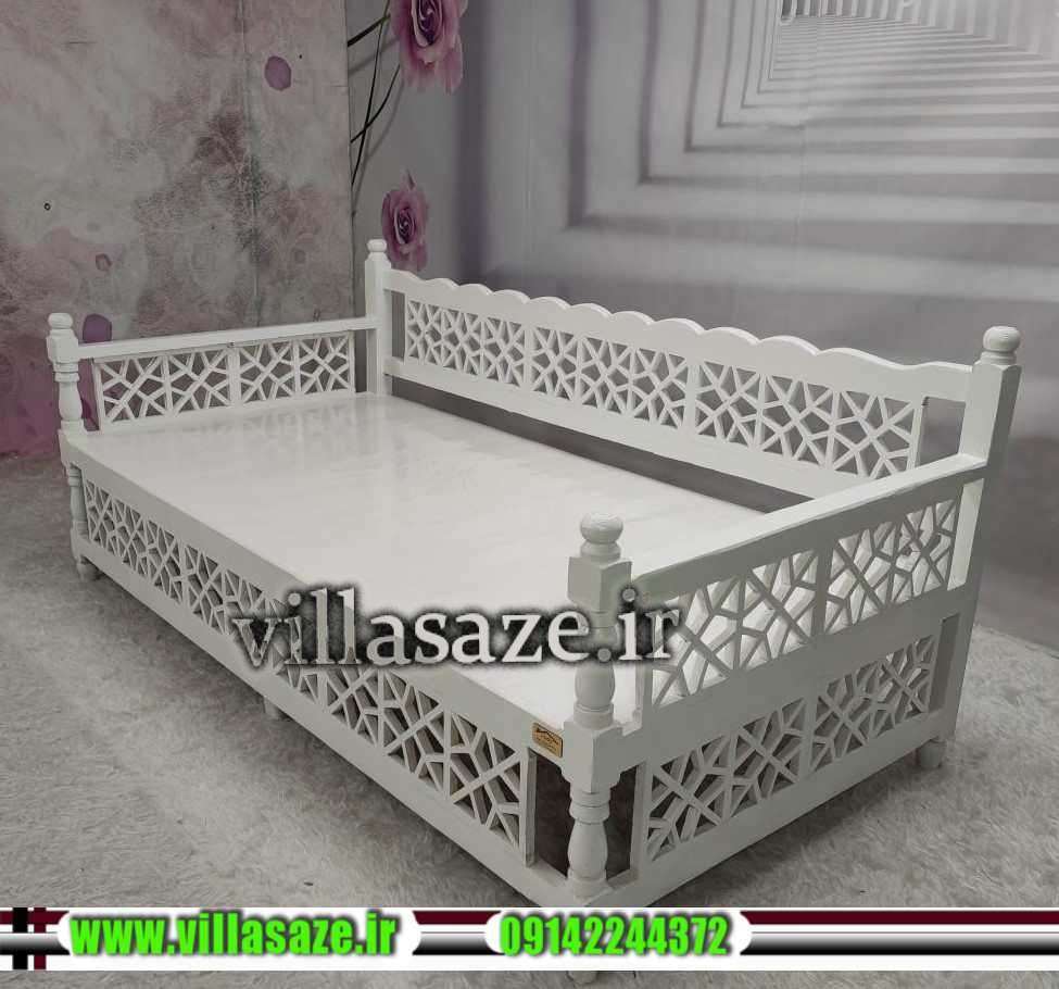 تخت سنتی سفید رنگ ویلاسازه