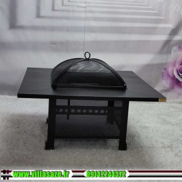 میز آتشدان همراه با درپوش تولید ویلاسازه
