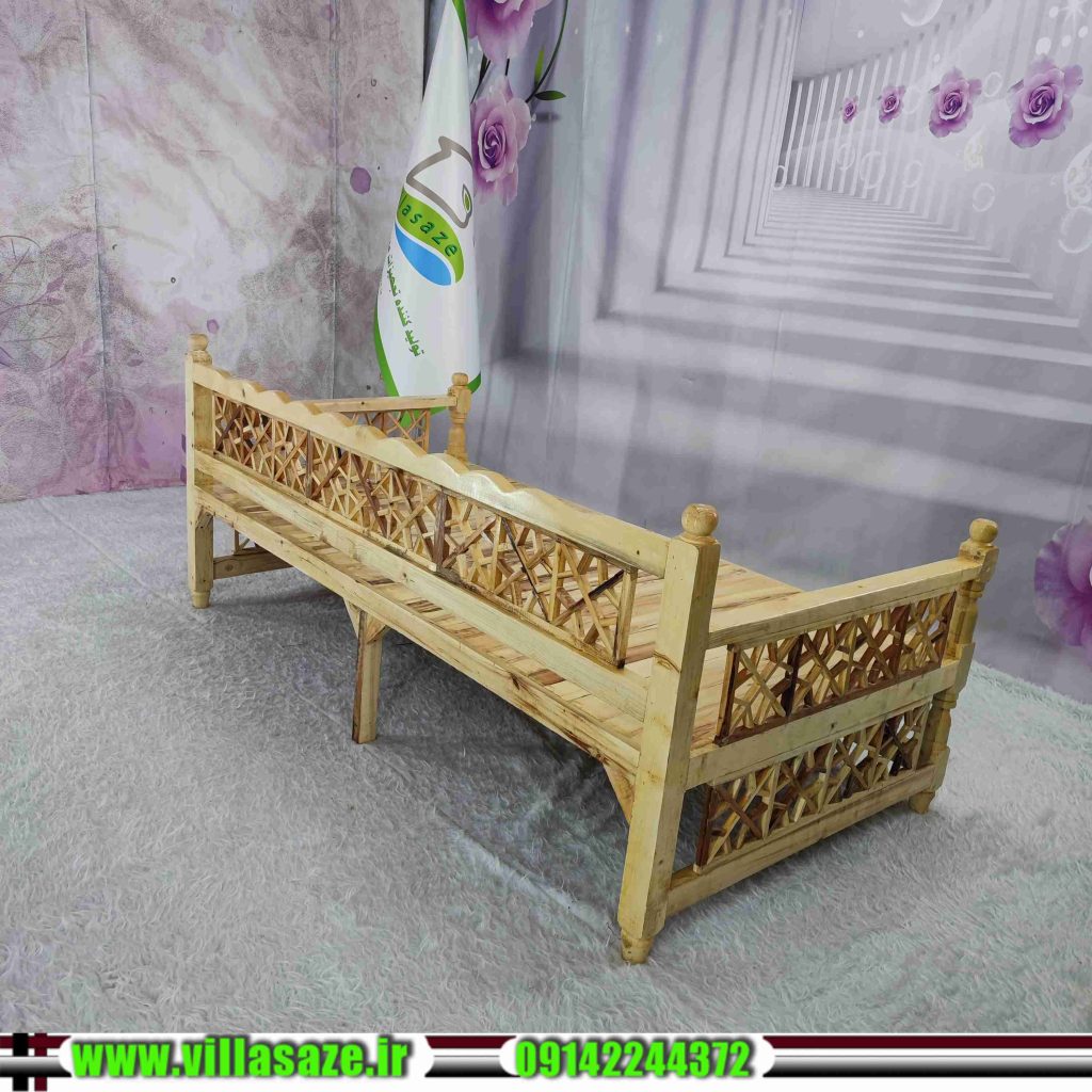 تخت چوبی ویلاسازه با رنگبندی و طرح های زیبا