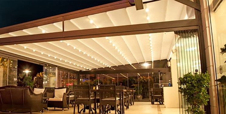 سقف متحرک پارچه ای برای پوشش فضای رستوران ها و ویلا ها 