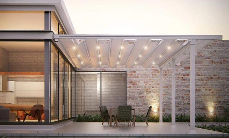 سقف متحرک شیشه ای مخصوص فضای باز 
