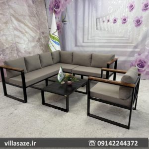 مبلمان ویلایی فضای باز ملیسام دسته چوب